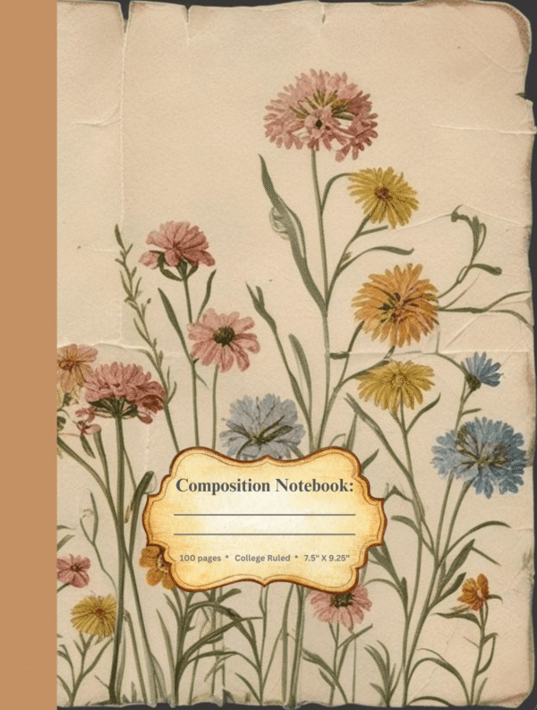 Composition Notebook Vintage Floral3A