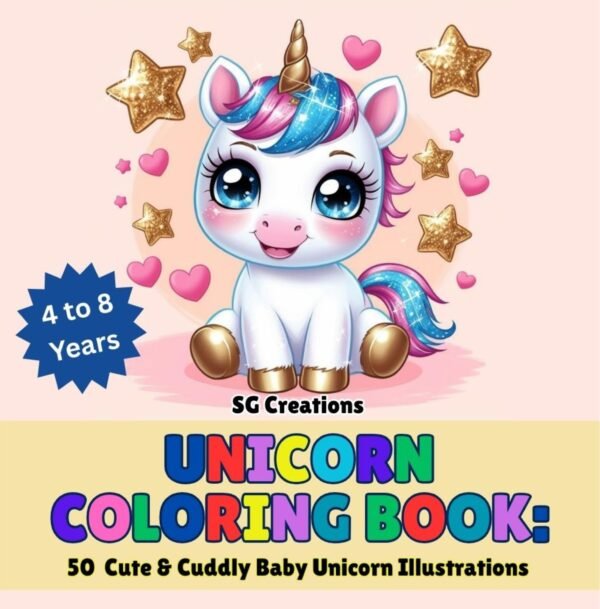 Unicorn Coloring Book - 4 to 8 years