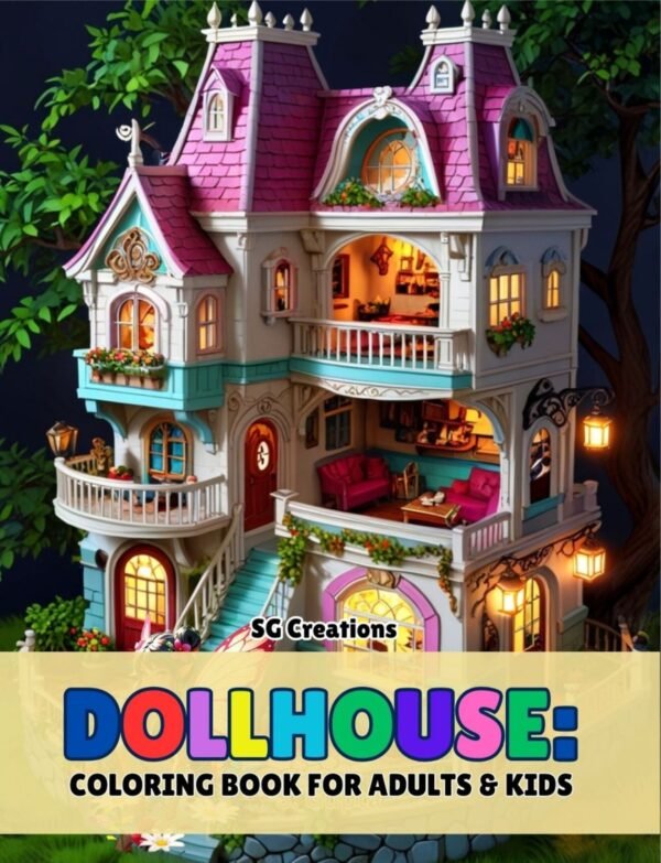 Dollhouse Coloring Book for Adults