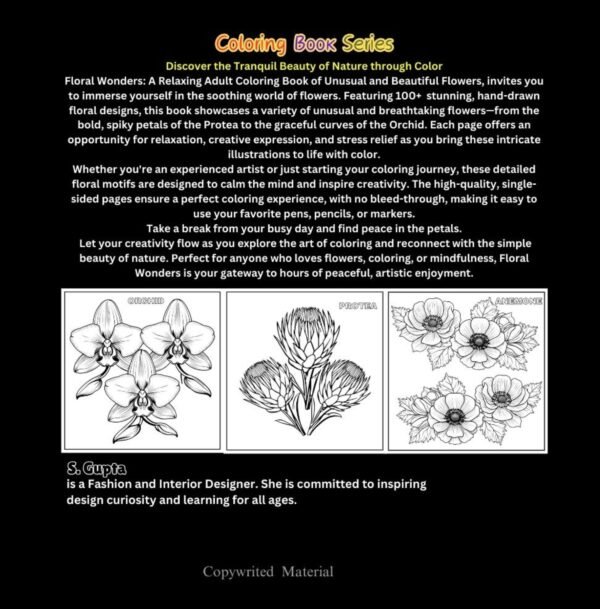 Floral Wonders Coloring Book for Adults - Image 2