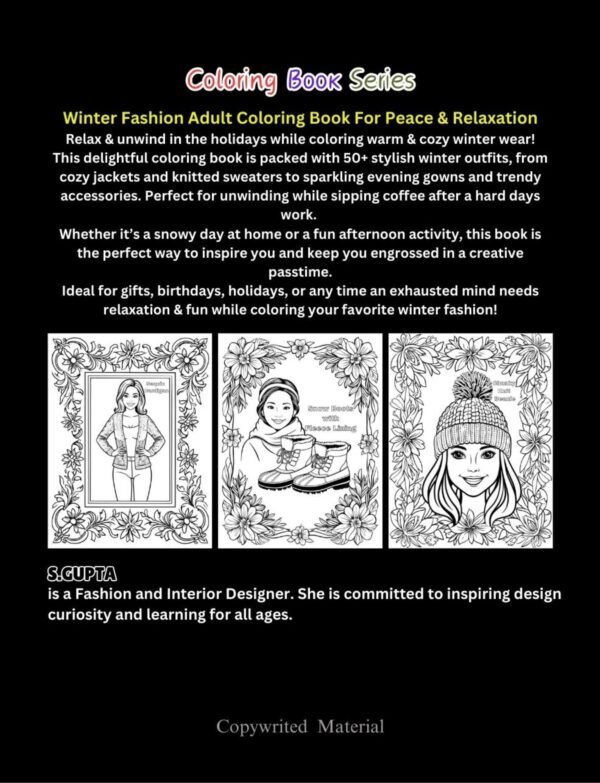 Winter Fashion Coloring Book for Adults - Image 2